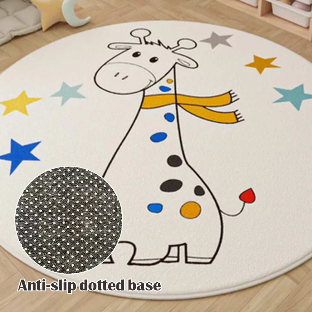 LIVARA Kids Plush Play Mat Non Slip High Density Soft Surface Durable Cozy and Floor Protective Giraffe Theme