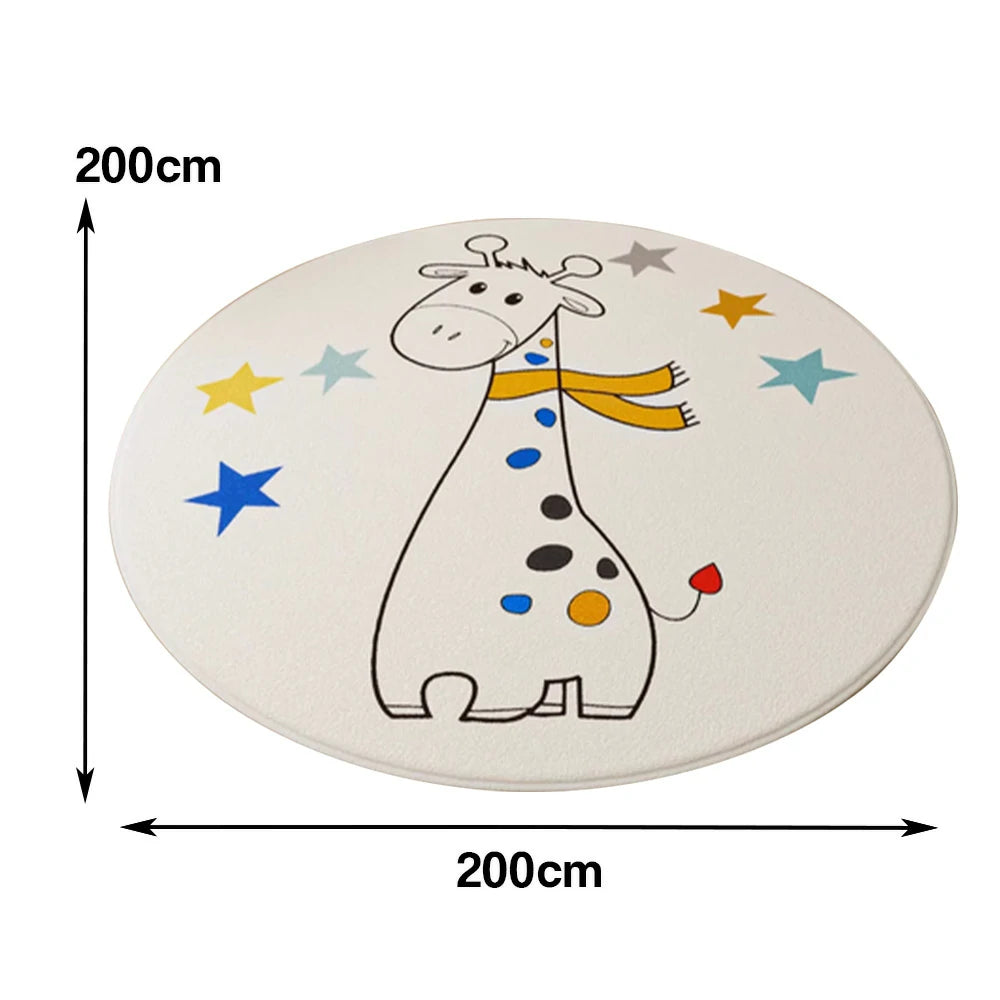 LIVARA Kids Plush Play Mat Non Slip High Density Soft Surface Durable Cozy and Floor Protective Giraffe Theme