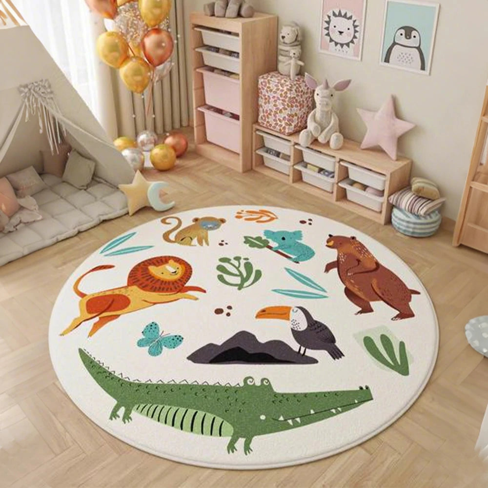 LIVARA Kids Plush Play Mat Non Slip High Density Soft Surface Durable Cozy and Floor Protective Zoo Theme