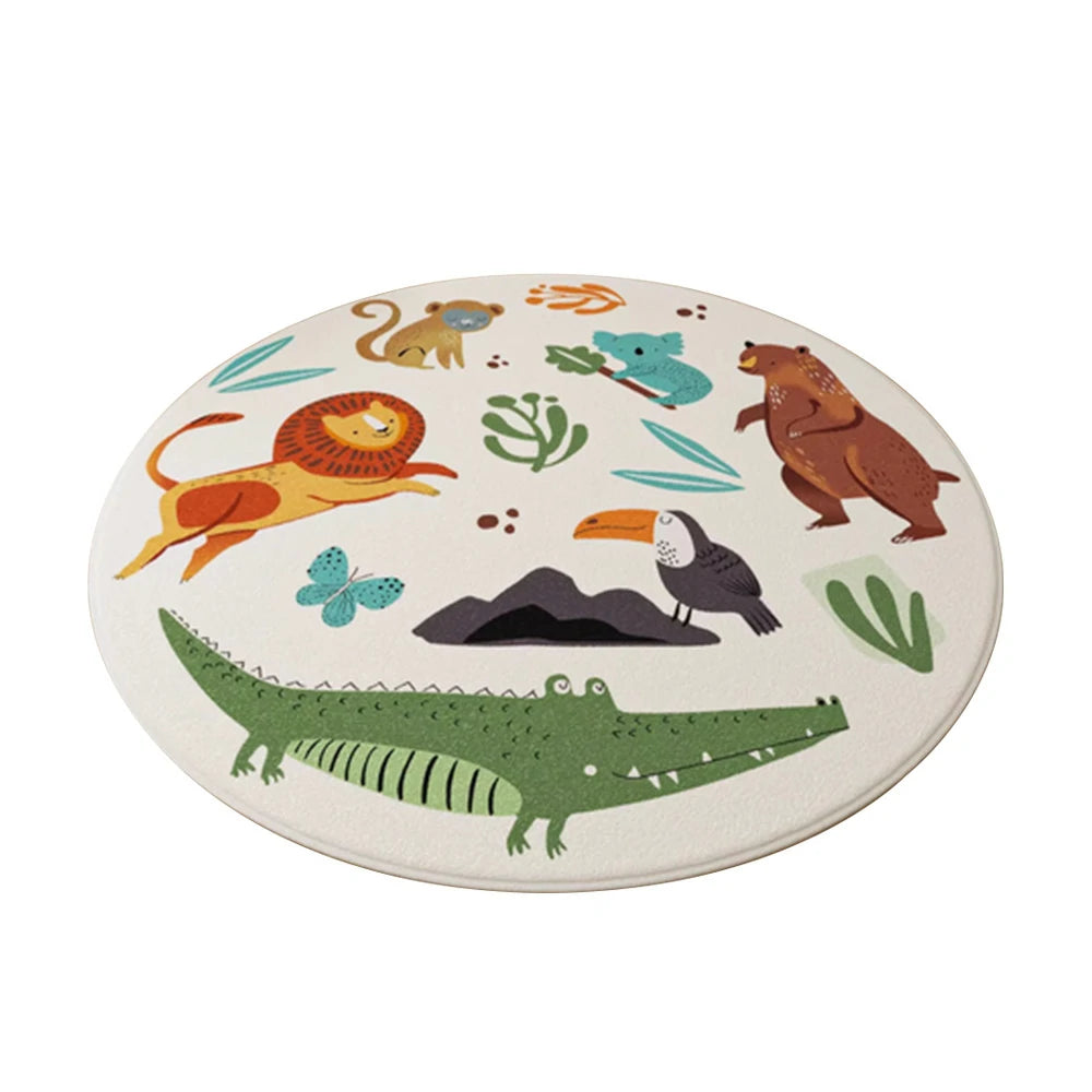 LIVARA Kids Plush Play Mat Non Slip High Density Soft Surface Durable Cozy and Floor Protective Zoo Theme