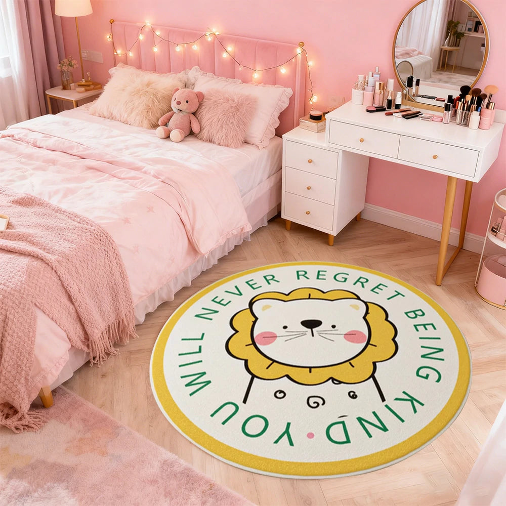 LIVARA Kids Plush Play Mat Non Slip High Density Soft Surface Durable Cozy and Floor Protective Yellow Lion Theme