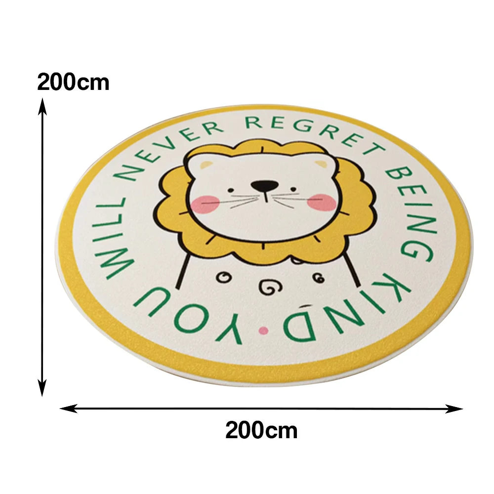 LIVARA Kids Plush Play Mat Non Slip High Density Soft Surface Durable Cozy and Floor Protective Yellow Lion Theme