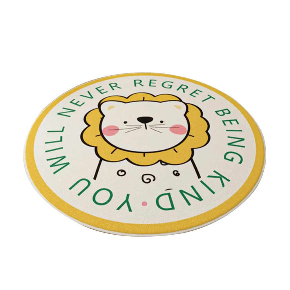 LIVARA Kids Plush Play Mat Non Slip High Density Soft Surface Durable Cozy and Floor Protective Yellow Lion Theme