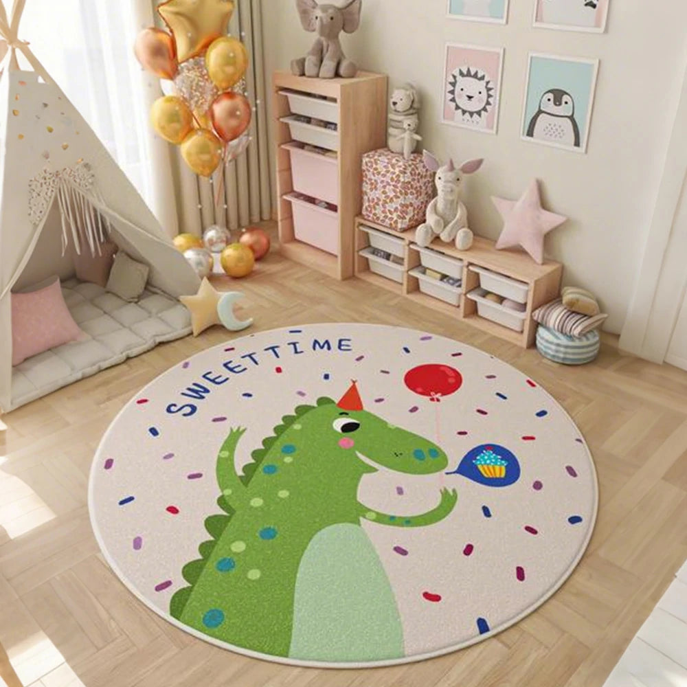 LIVARA Kids Plush Play Mat Non Slip High Density Soft Surface Durable Cozy and Floor Protective Little Dinosaur Theme