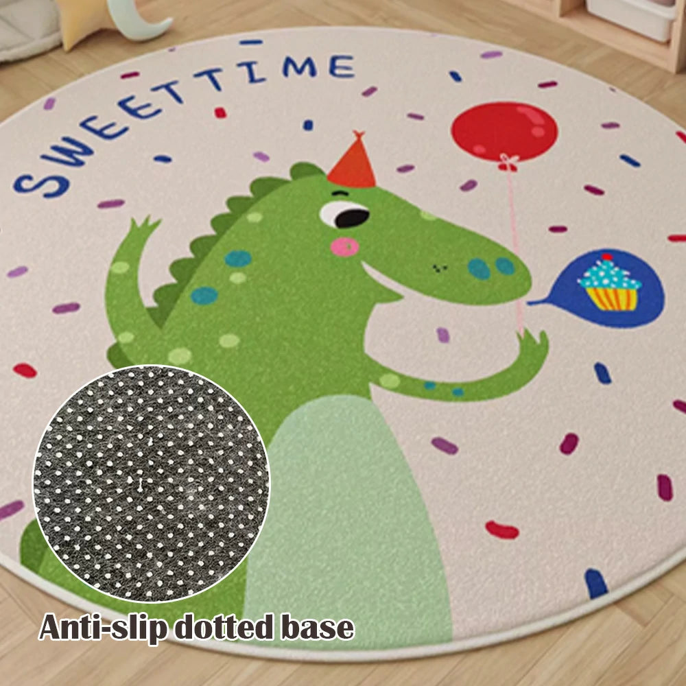 LIVARA Kids Plush Play Mat Non Slip High Density Soft Surface Durable Cozy and Floor Protective Little Dinosaur Theme