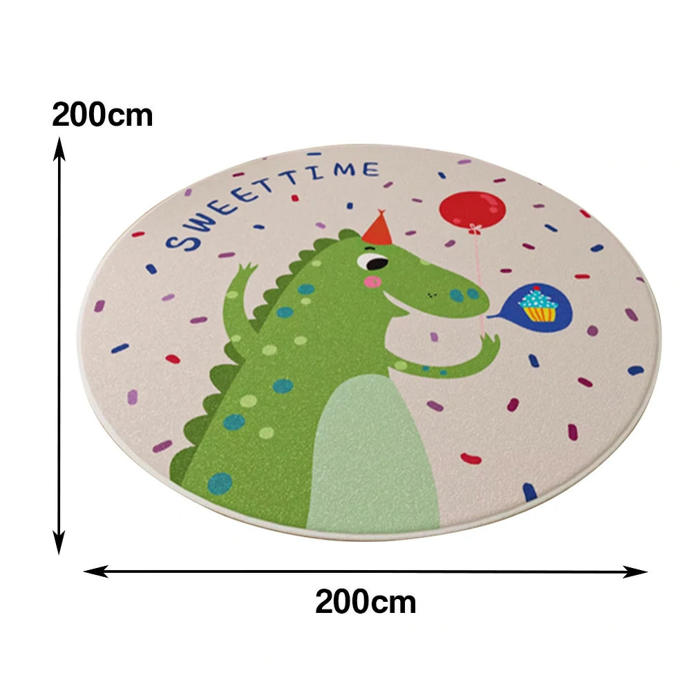 LIVARA Kids Plush Play Mat Non Slip High Density Soft Surface Durable Cozy and Floor Protective Little Dinosaur Theme
