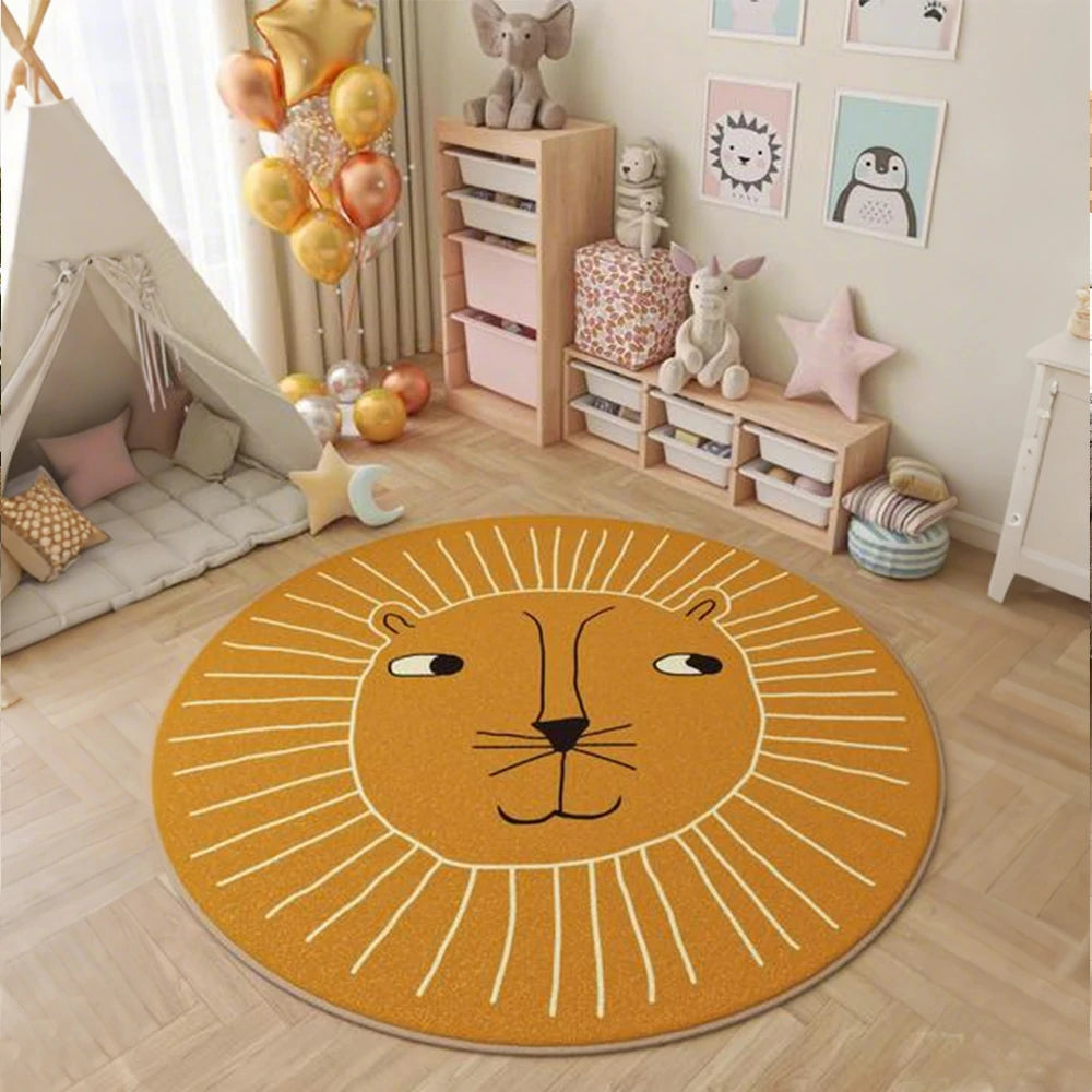 LIVARA Kids Plush Play Mat Non Slip High Density Soft Surface Durable Cozy and Floor Protective Little Lion Theme