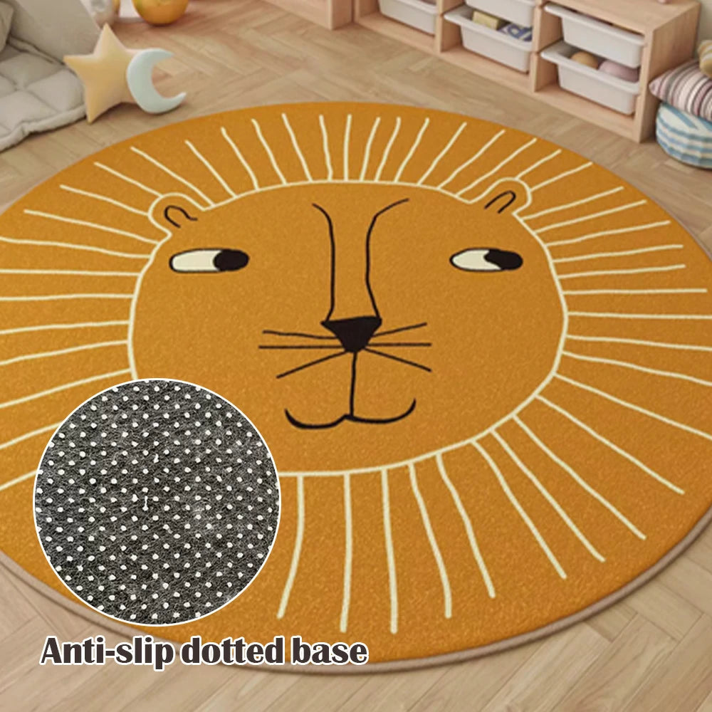 LIVARA Kids Plush Play Mat Non Slip High Density Soft Surface Durable Cozy and Floor Protective Little Lion Theme