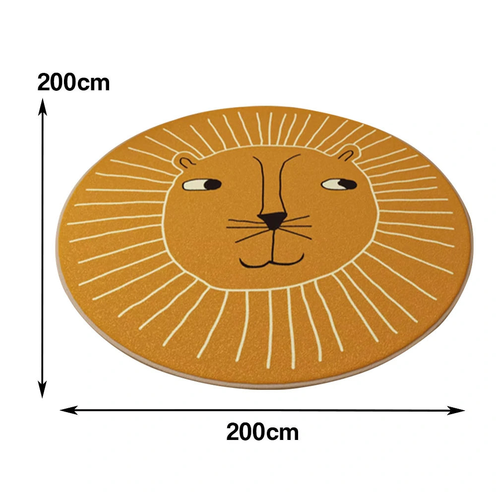 LIVARA Kids Plush Play Mat Non Slip High Density Soft Surface Durable Cozy and Floor Protective Little Lion Theme