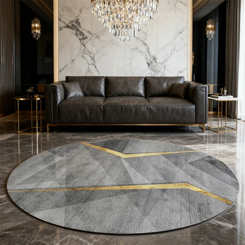 LIVARA Premium Rug High-Density Short Pile Diameter 200cm Soft Durable Woven Fabric Low Shedding Easy Care Indoor Carpet