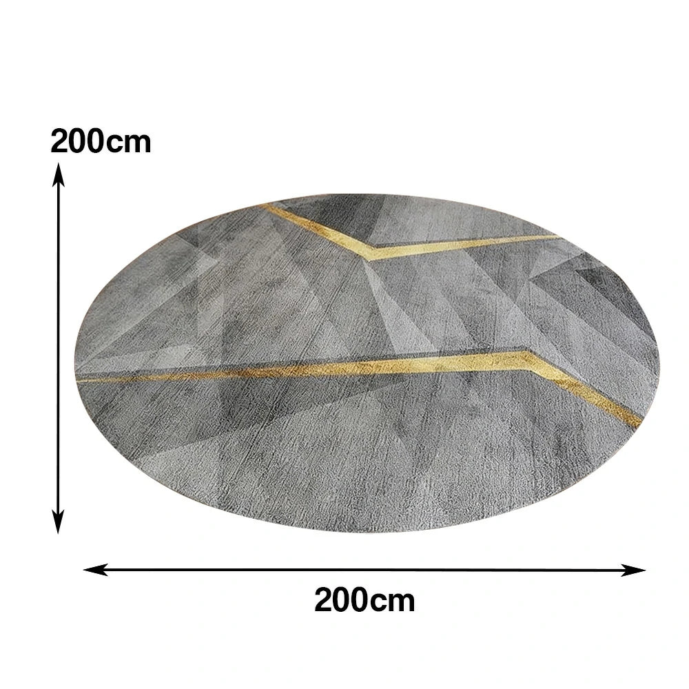 LIVARA Premium Rug High-Density Short Pile Diameter 200cm Soft Durable Woven Fabric Low Shedding Easy Care Indoor Carpet