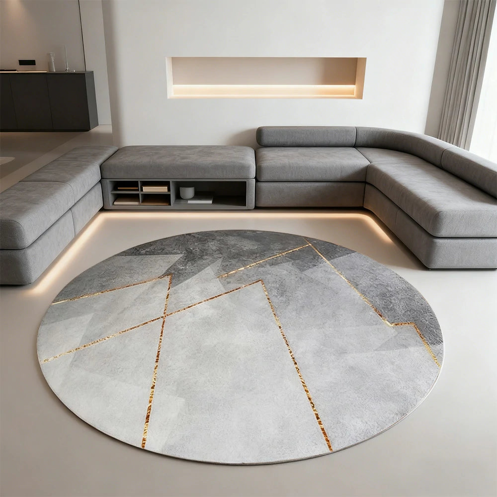 LIVARA High-Density Short Pile Rug Diameter 200cm Soft Touch Durable Woven Fabric Non-Shedding Easy Maintenance