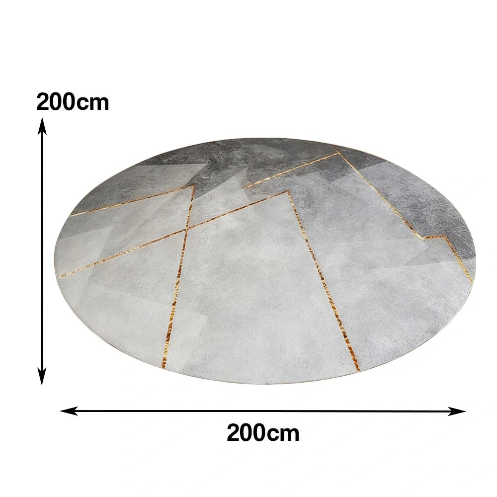 LIVARA High-Density Short Pile Rug Diameter 200cm Soft Touch Durable Woven Fabric Non-Shedding Easy Maintenance