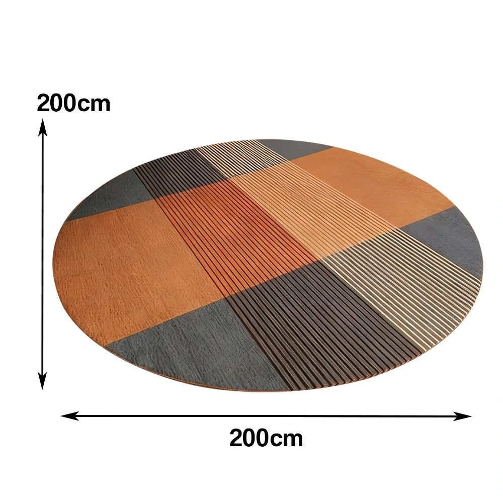 LIVARA High-Density Short Pile Rug Diameter 200cm Comfort Surface Woven Fabric Fade Resistant Low Shedding
