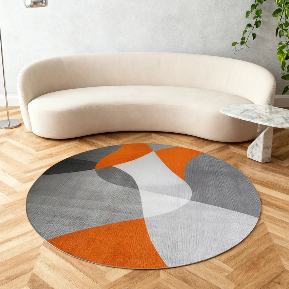 LIVARA High-Density Short Pile Rug Diameter 200cm Smooth Texture Woven Fabric Wear Resistant Indoor Carpet