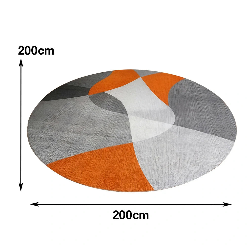 LIVARA High-Density Short Pile Rug Diameter 200cm Smooth Texture Woven Fabric Wear Resistant Indoor Carpet