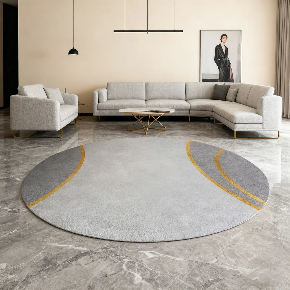 LIVARA High-Density Short Pile Rug Diameter 200cm Soft Comfort Woven Fabric Minimal Shedding Easy Clean