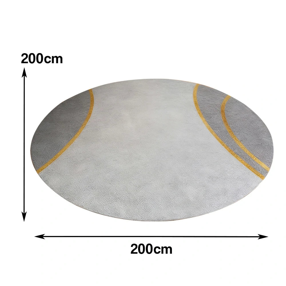 LIVARA High-Density Short Pile Rug Diameter 200cm Soft Comfort Woven Fabric Minimal Shedding Easy Clean
