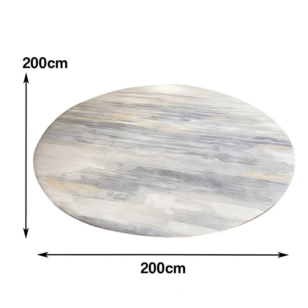 LIVARA High-Density Short Pile Rug Diameter 200cm Soft Comfort Woven Fabric Minimal Shedding Easy Clean