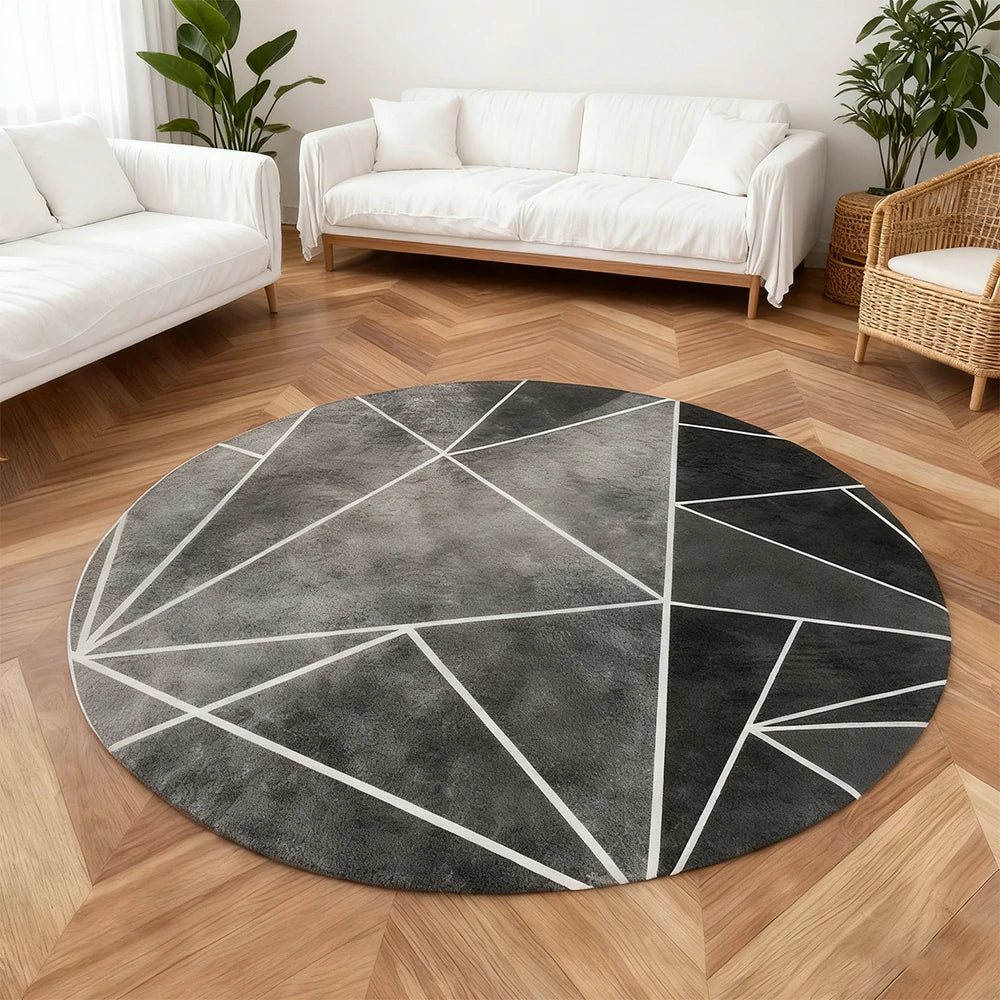 LIVARA High-Density Short Pile Rug Diameter 200cm Premium Comfort Woven Fabric Durable Low Maintenance