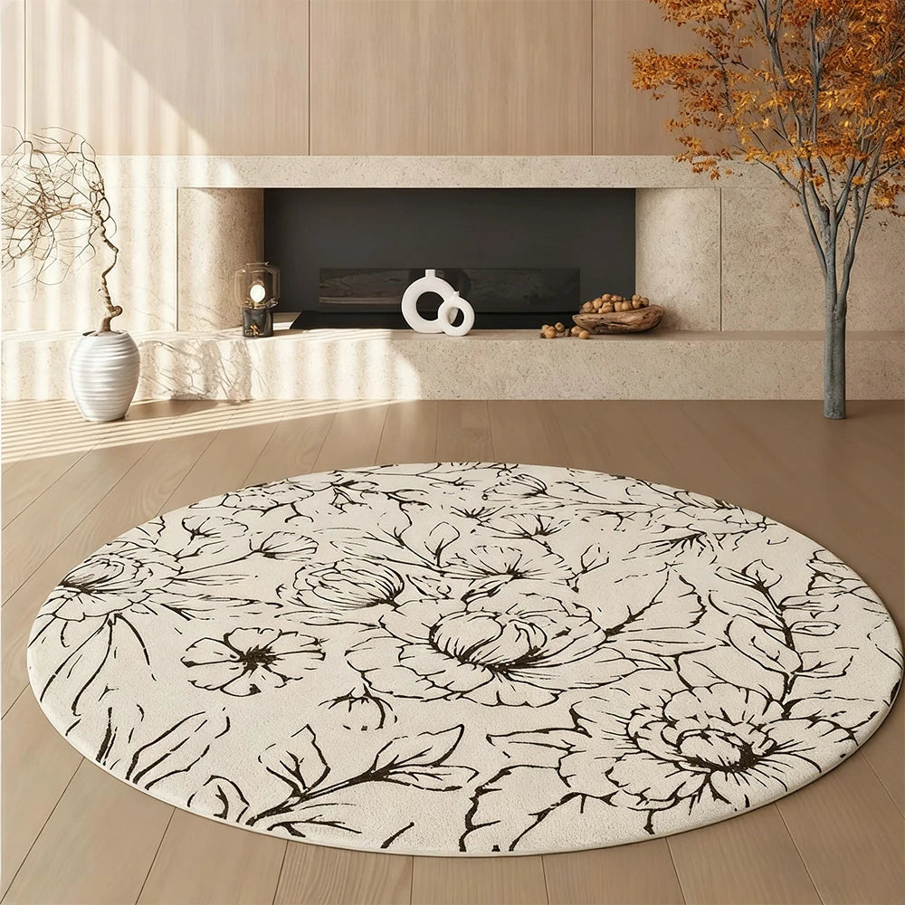 LIVARA 200cm Floor Rugs Theme Floral Ink Poetry Water & Stain Resistant High Density Woven Yarn Anti Slip Cushioned Backing Easy Care