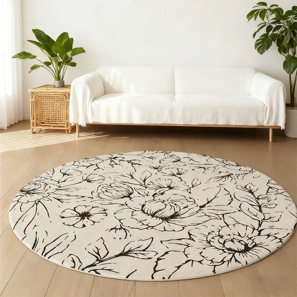 LIVARA 200cm Floor Rugs Theme Floral Ink Poetry Water & Stain Resistant High Density Woven Yarn Anti Slip Cushioned Backing Easy Care