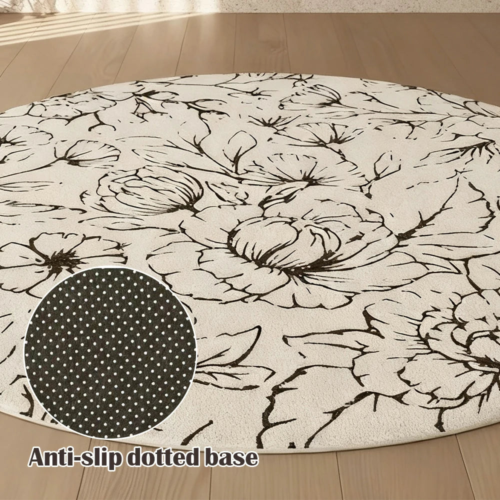 LIVARA 200cm Floor Rugs Theme Floral Ink Poetry Water & Stain Resistant High Density Woven Yarn Anti Slip Cushioned Backing Easy Care