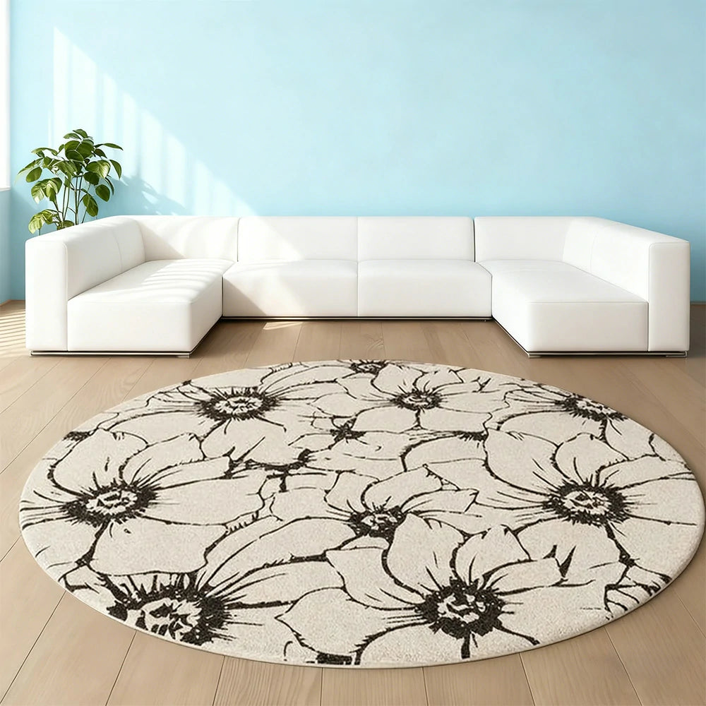 LIVARA 200cm Floor Rugs Theme Floral Ink Poetry Soft Touch High Density Weave Water Resistant Non Slip Backing Low Maintenance