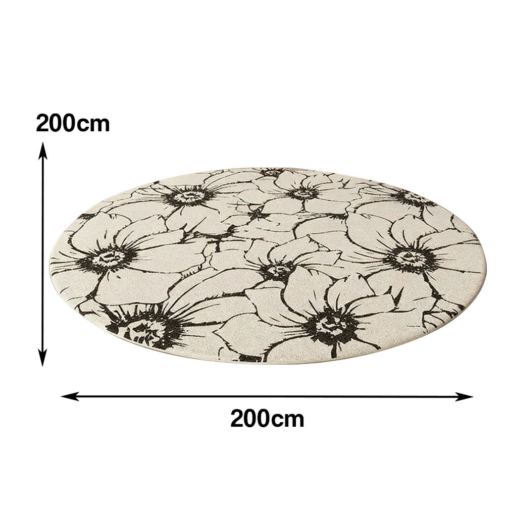 LIVARA 200cm Floor Rugs Theme Floral Ink Poetry Soft Touch High Density Weave Water Resistant Non Slip Backing Low Maintenance