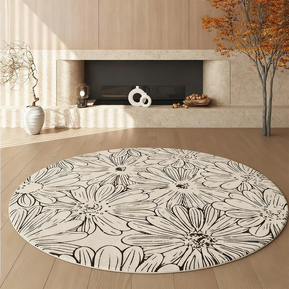 LIVARA 200cm Floor Rugs Theme Floral Ink Poetry Water Resistant Soft Surface High Density Woven Construction Non Slip Backing Easy Care