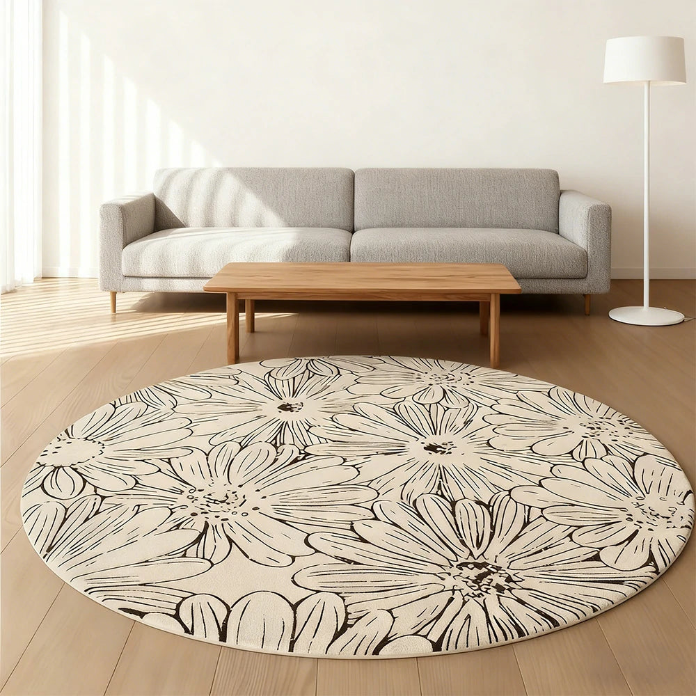 LIVARA 200cm Floor Rugs Theme Floral Ink Poetry Water Resistant Soft Surface High Density Woven Construction Non Slip Backing Easy Care