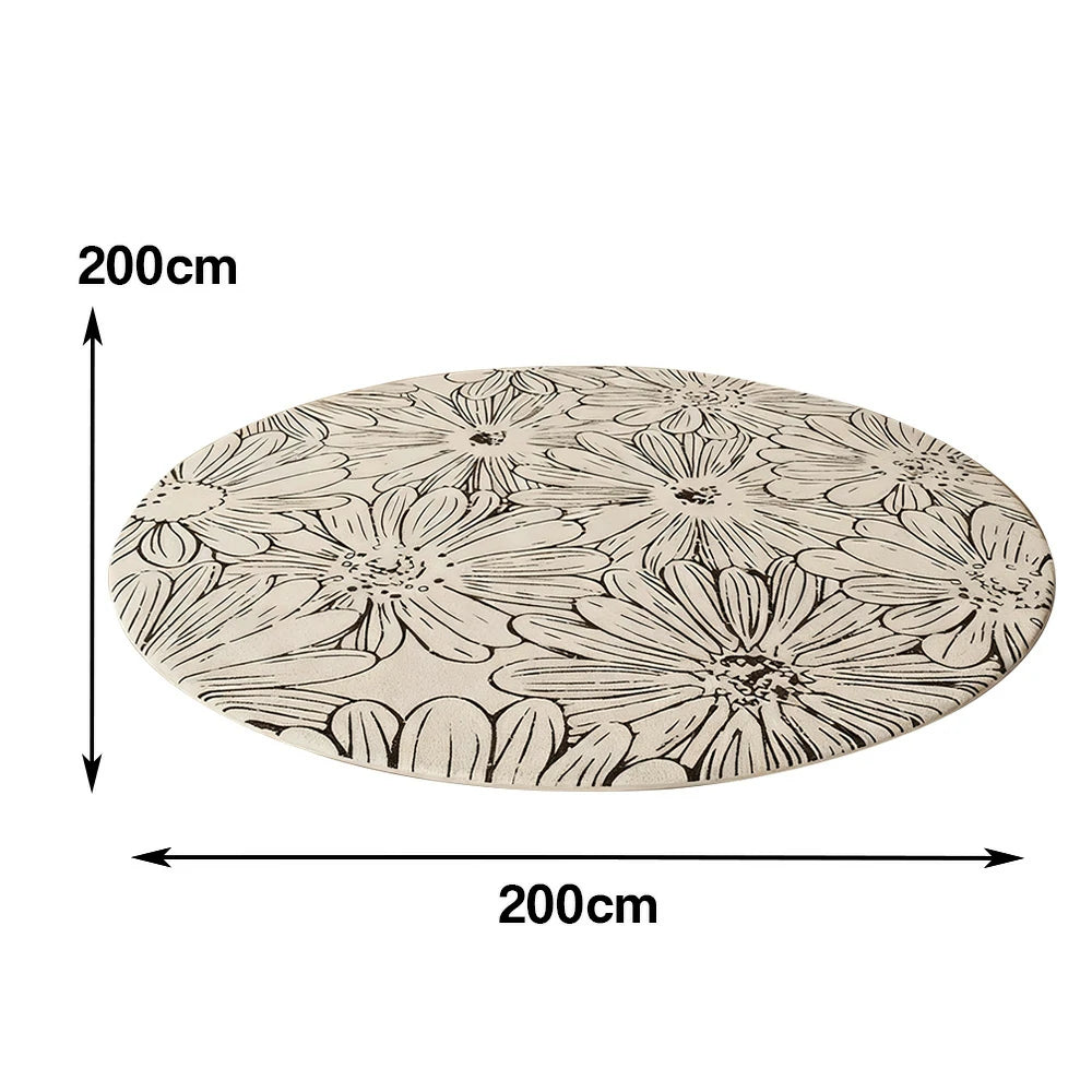 LIVARA 200cm Floor Rugs Theme Floral Ink Poetry Water Resistant Soft Surface High Density Woven Construction Non Slip Backing Easy Care