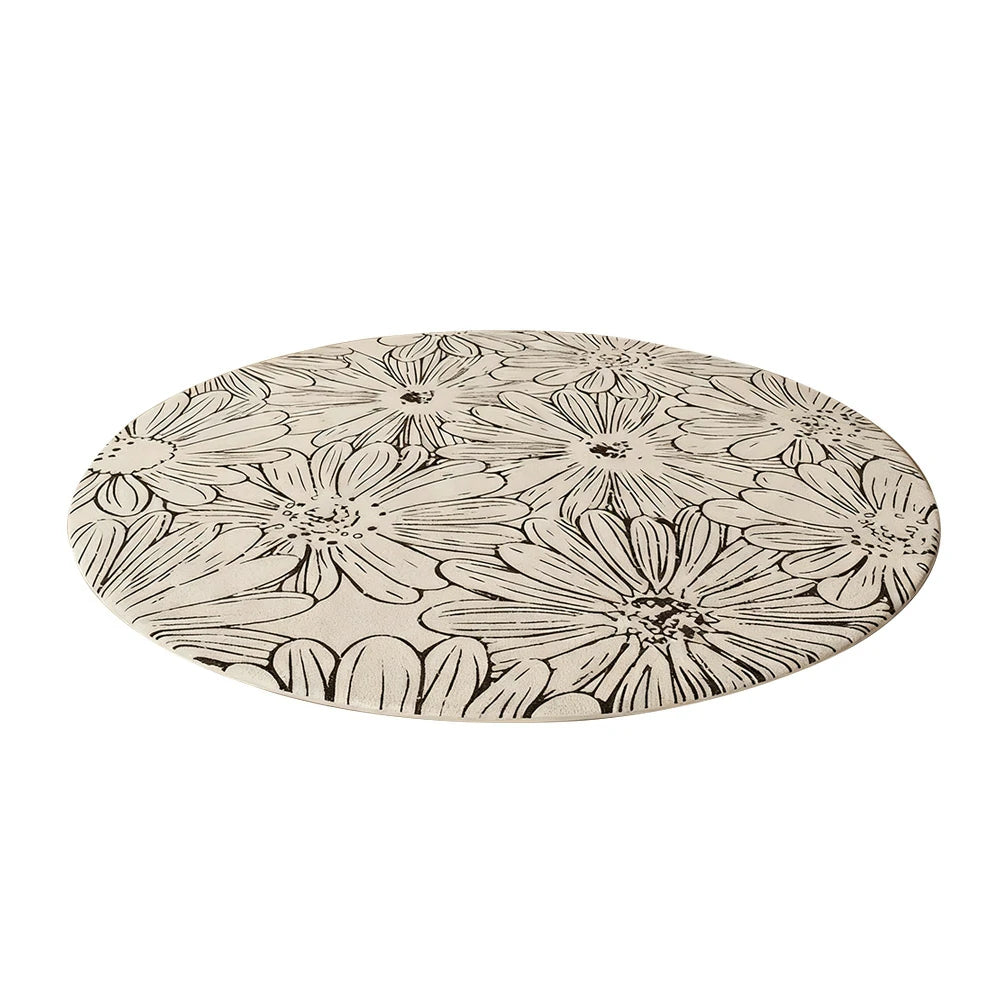 LIVARA 200cm Floor Rugs Theme Floral Ink Poetry Water Resistant Soft Surface High Density Woven Construction Non Slip Backing Easy Care