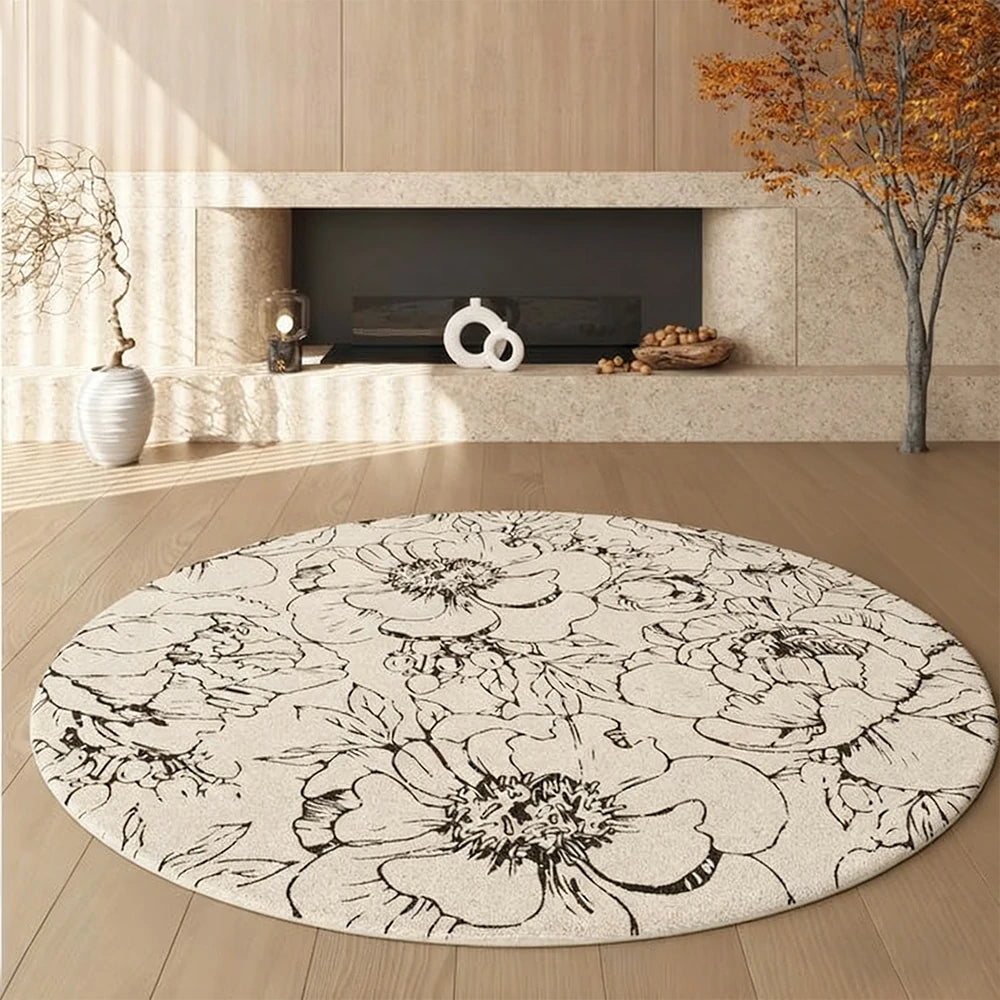 LIVARA 200cm Floor Rugs Theme Floral Ink Poetry Premium Woven Yarn Comfortable Feel Stain Protection Quiet Anti Slip Base
