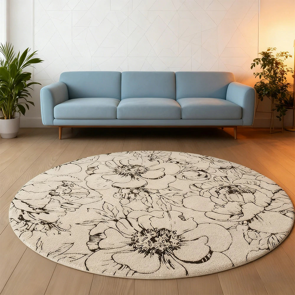 LIVARA 200cm Floor Rugs Theme Floral Ink Poetry Premium Woven Yarn Comfortable Feel Stain Protection Quiet Anti Slip Base