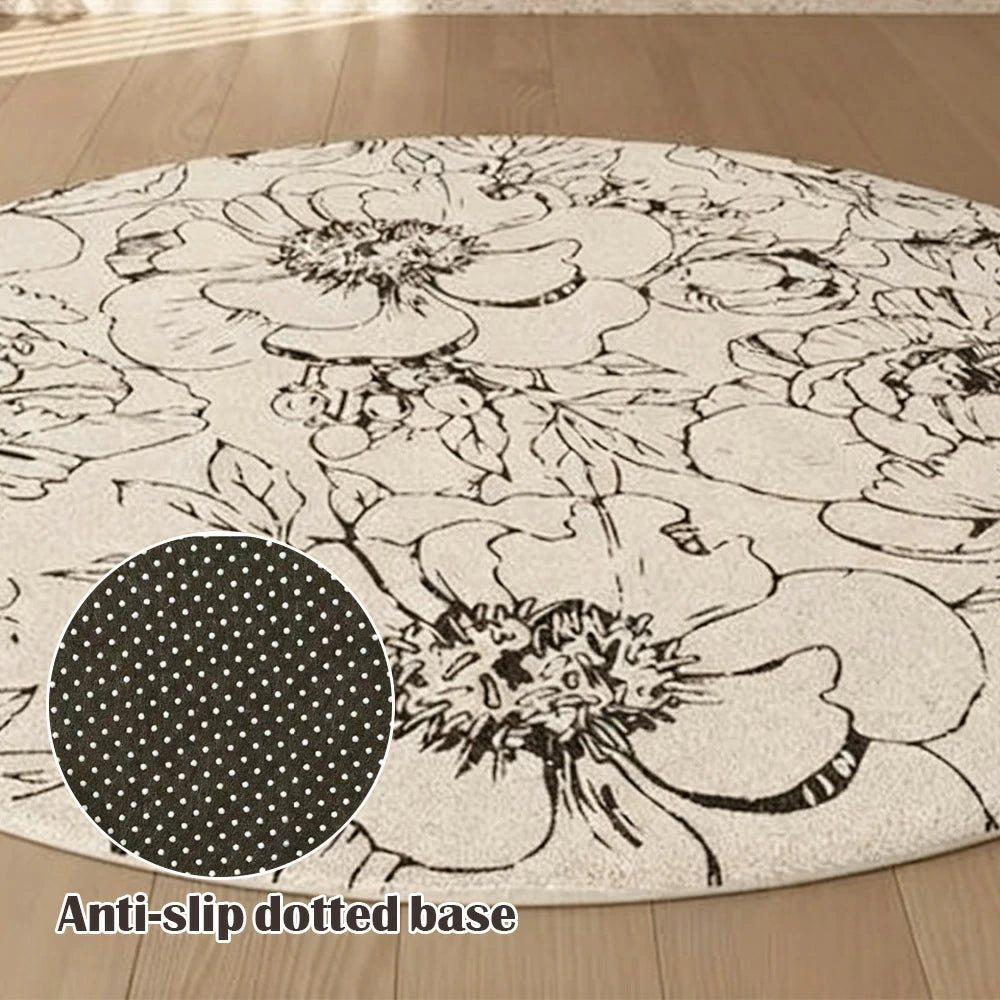 LIVARA 200cm Floor Rugs Theme Floral Ink Poetry Premium Woven Yarn Comfortable Feel Stain Protection Quiet Anti Slip Base