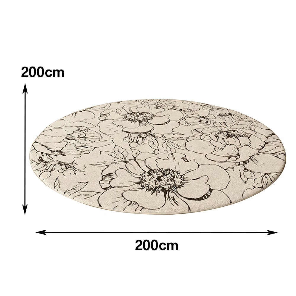 LIVARA 200cm Floor Rugs Theme Floral Ink Poetry Premium Woven Yarn Comfortable Feel Stain Protection Quiet Anti Slip Base