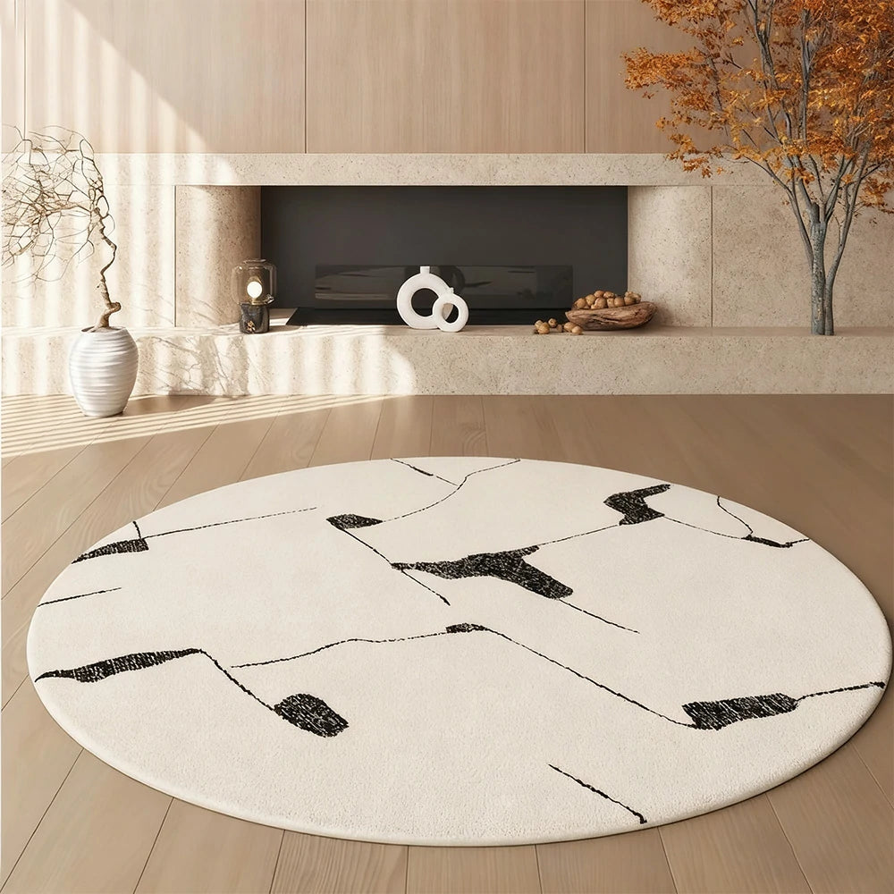 LIVARA 200cm Floor Rugs Theme Ink Trace Geometry Water Resistant Soft Surface High Density Woven Construction Non Slip Backing Easy Care