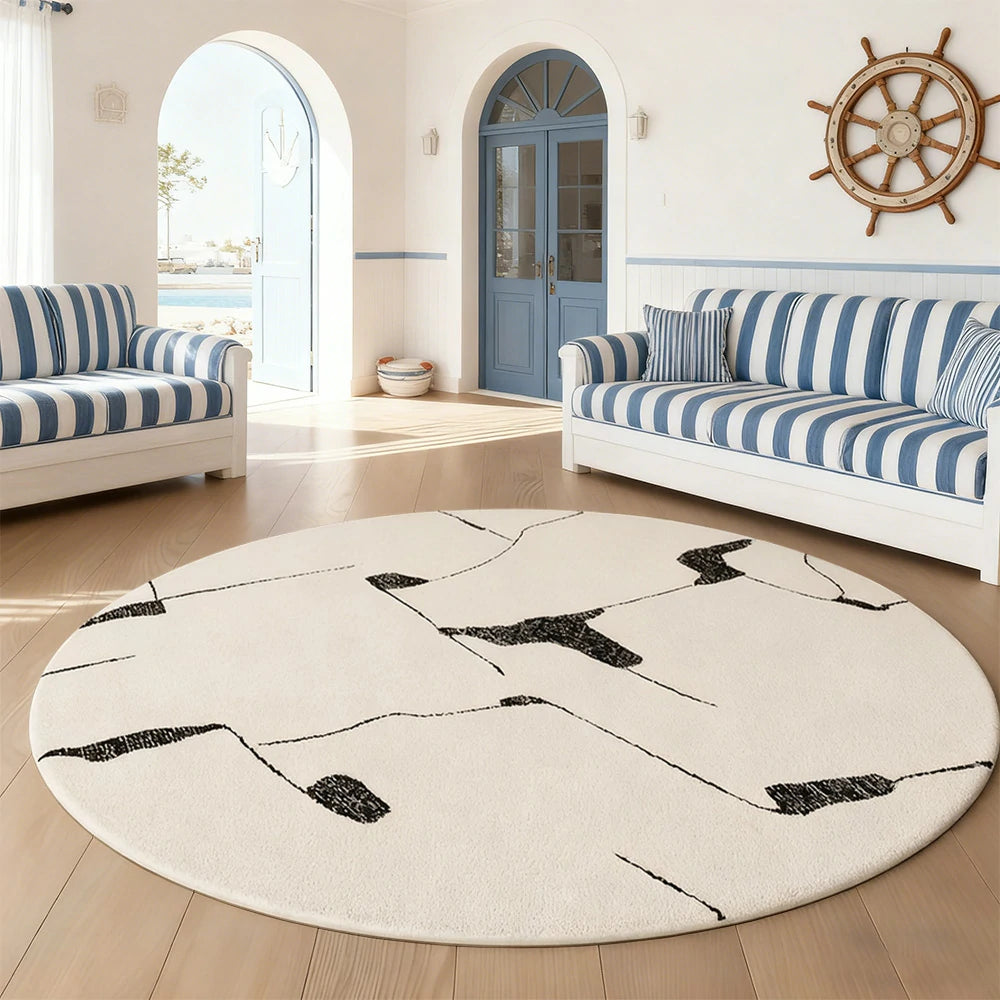 LIVARA 200cm Floor Rugs Theme Ink Trace Geometry Water Resistant Soft Surface High Density Woven Construction Non Slip Backing Easy Care