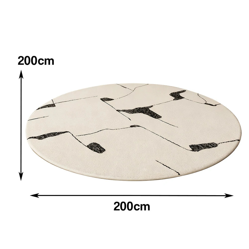 LIVARA 200cm Floor Rugs Theme Ink Trace Geometry Water Resistant Soft Surface High Density Woven Construction Non Slip Backing Easy Care