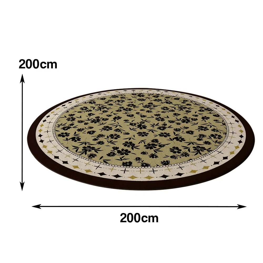 LIVARA 200cm Floor Rugs Theme Deep Green Floral Garden Water Resistant Soft Surface High Density Woven Construction Non Slip Backing Easy Care