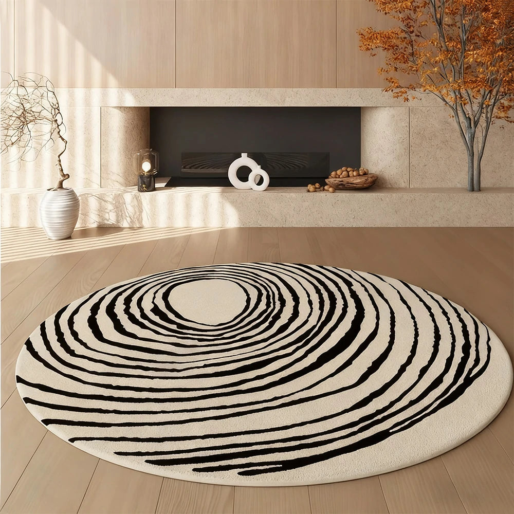 LIVARA 200cm Floor Rugs Theme Ink Line Vortex Premium Woven Yarn Comfortable Feel Stain Protection Quiet Anti Slip Base
