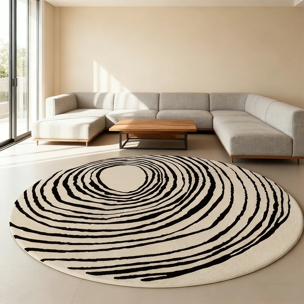 LIVARA 200cm Floor Rugs Theme Ink Line Vortex Premium Woven Yarn Comfortable Feel Stain Protection Quiet Anti Slip Base