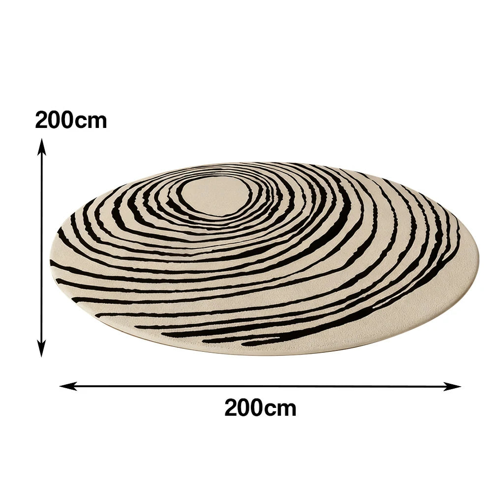 LIVARA 200cm Floor Rugs Theme Ink Line Vortex Premium Woven Yarn Comfortable Feel Stain Protection Quiet Anti Slip Base