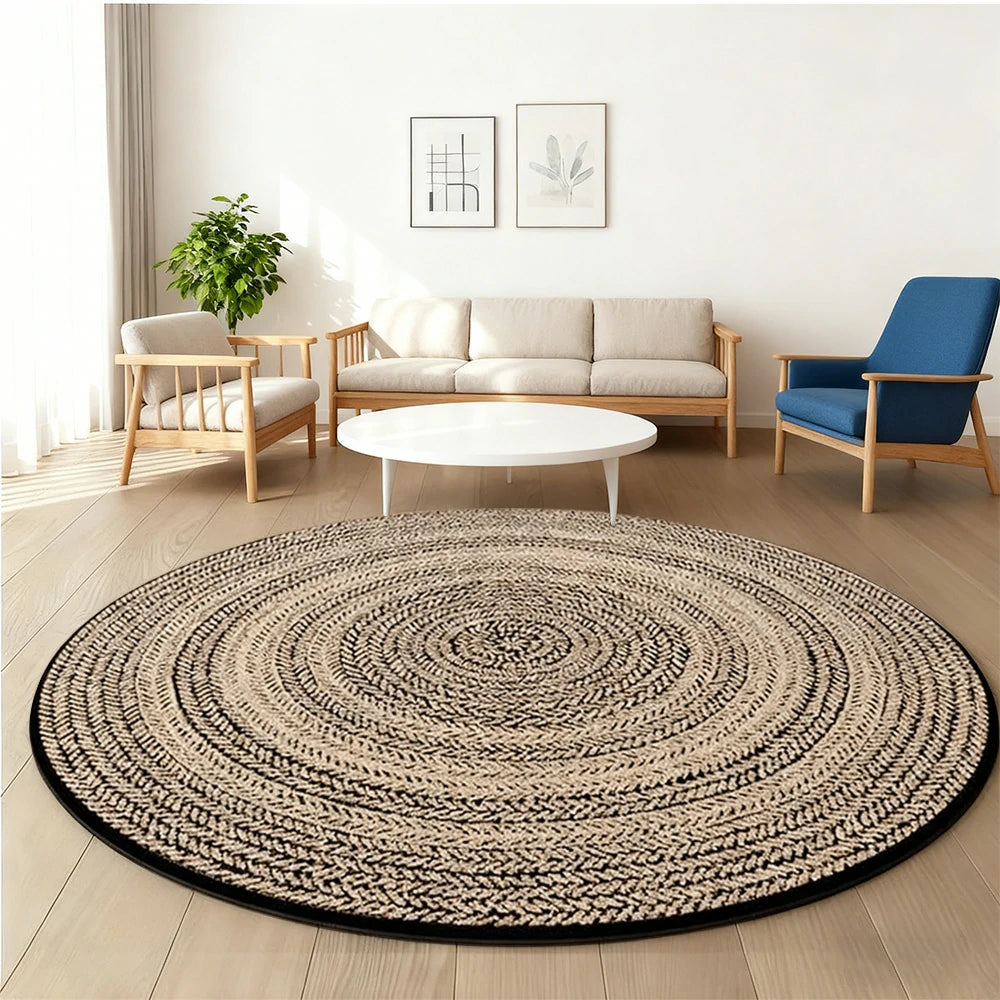 LIVARA 200cm Floor Rugs Theme Woven Year Rings Water Resistant Soft Surface High Density Woven Construction Non Slip Backing Easy Care