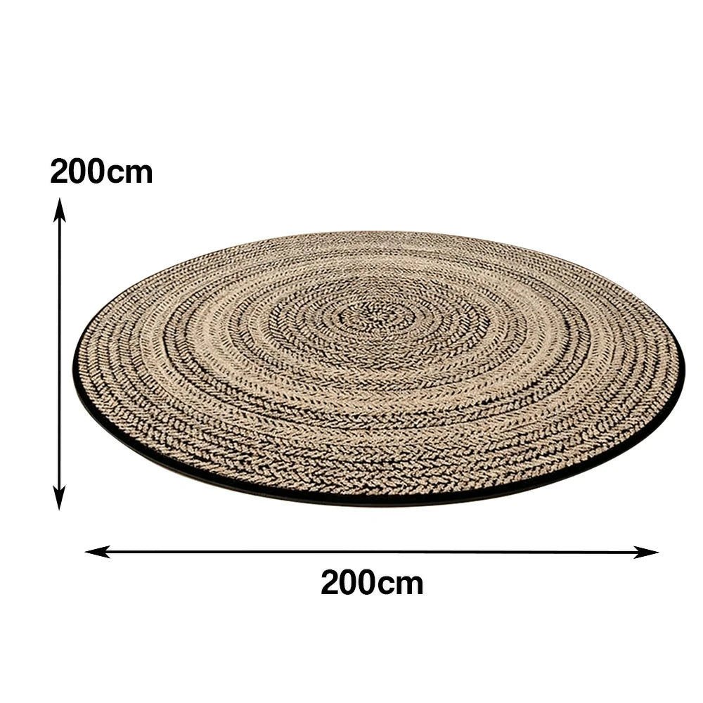 LIVARA 200cm Floor Rugs Theme Woven Year Rings Water Resistant Soft Surface High Density Woven Construction Non Slip Backing Easy Care