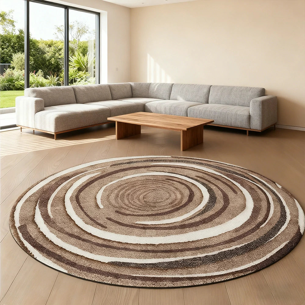 LIVARA 200cm Floor Rugs Theme Woven Year Rings Premium Woven Yarn Comfortable Feel Stain Protection Quiet Anti Slip Base