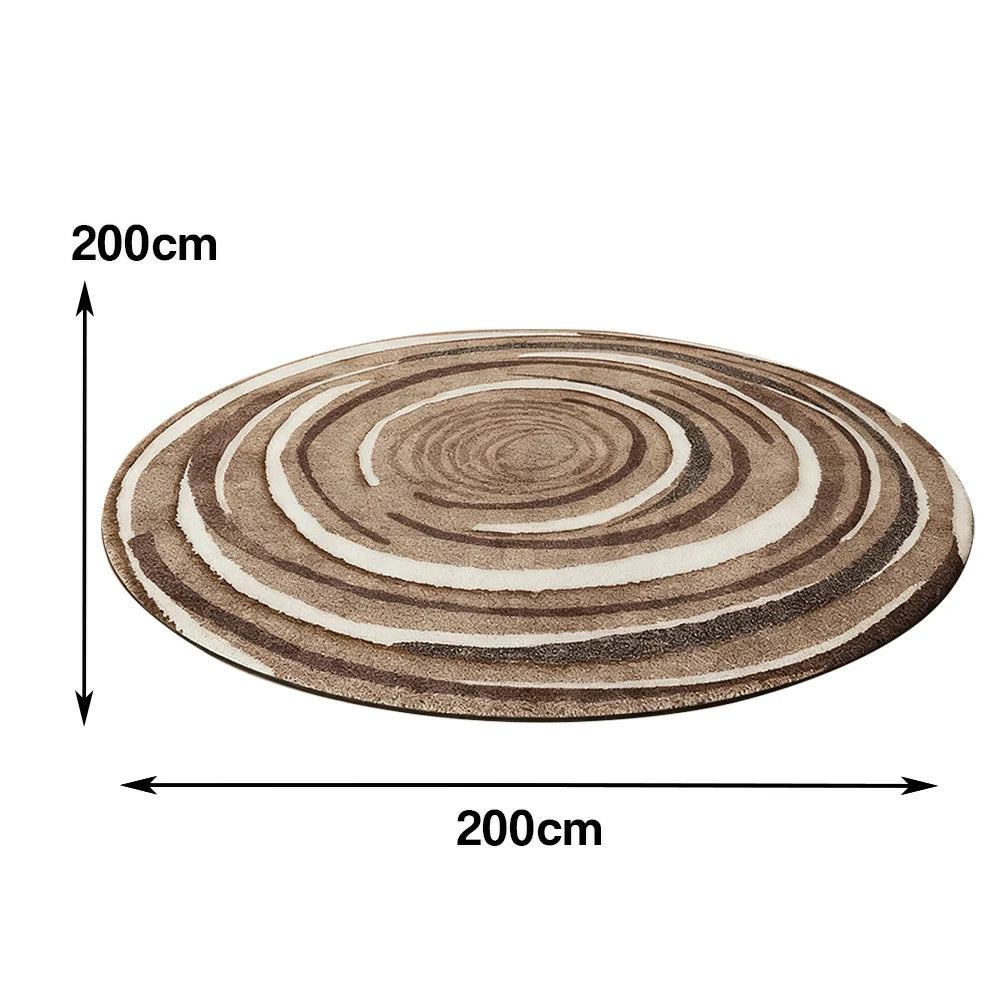 LIVARA 200cm Floor Rugs Theme Woven Year Rings Premium Woven Yarn Comfortable Feel Stain Protection Quiet Anti Slip Base