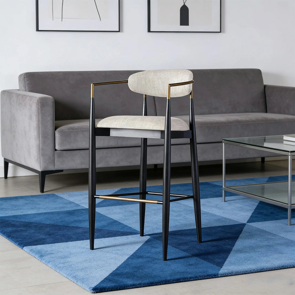 LIVARA 75/105cm Lounge Chair Half-Round Backrest High-Resilience Foam Solid Wood Tapered Legs Comfortable Seat - Beige