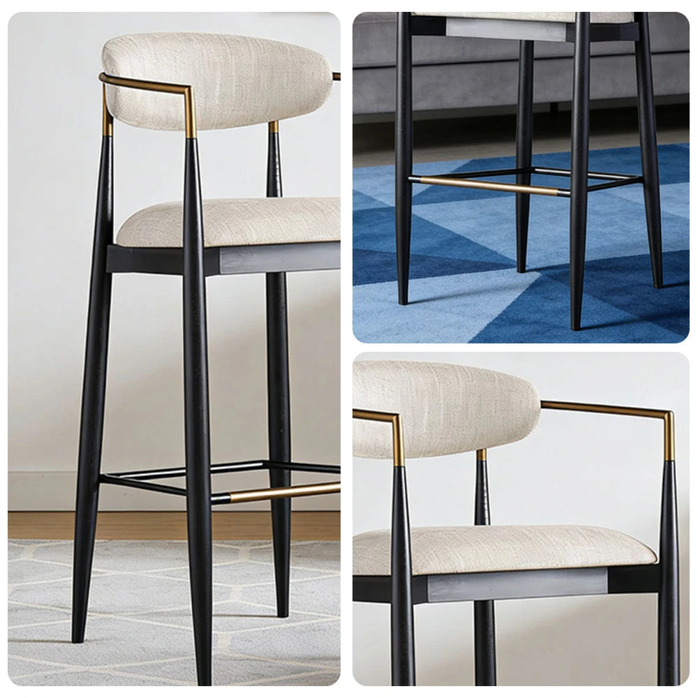 LIVARA 75/105cm Lounge Chair Half-Round Backrest High-Resilience Foam Solid Wood Tapered Legs Comfortable Seat - Beige